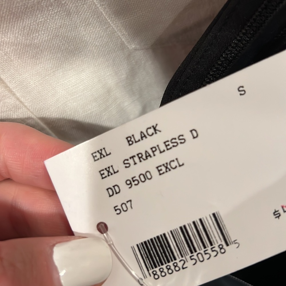 Intermix Black Strapless Button Detail Dress - image 5